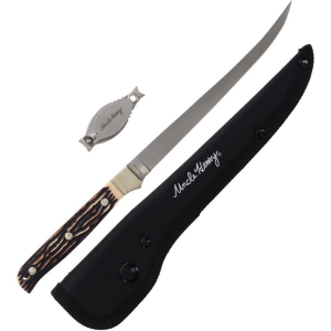 Schrade P1200425 UH Fillet/Clipper Fixed Blade Knife Combo Staglon Handles