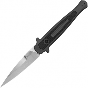 Kershaw 7150 Auto Launch 8 Button Lock Stonewash Knife Black Handles