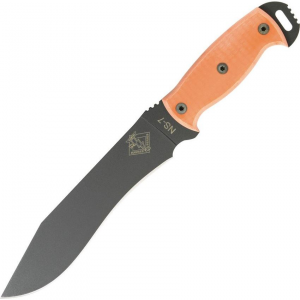 Ranger Knives 9421OM Black Night Stalker 7 Fixed Blade Knife Orange Handles