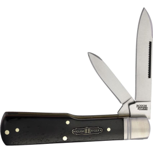 Rough Rider 2569 Bearhead Gunstock Knife Black Wood Handles