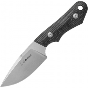 Viper 4040GG Handy Stonewash Fixed Blade Knife Black Micarta Handles