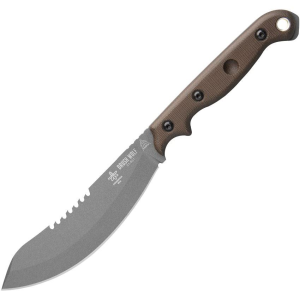 TOPS BWLF02 Brush Wolf Tungsten Fixed Blade Knife Green Handles