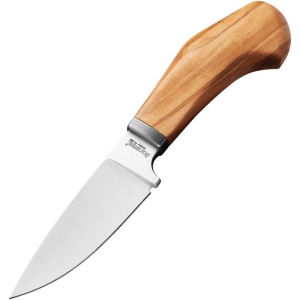 LionSTEEL WL1UL Willy Satin Fixed Blade Knife Olivewood Handles