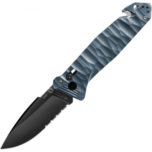 TB Outdoor 131 C.A.C. S200 Axis Lock Black Folding Knife Slate Blue Handles