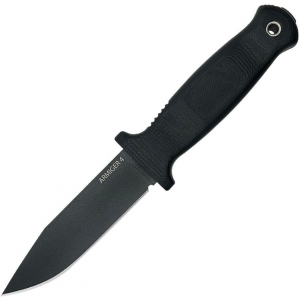 Demko 09645 Armiger 4 Clip Black Fixed Blade Knife Black Handles