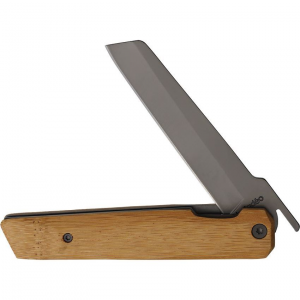 Baladeo ECO404 Higonokami Style Linerllock Gray Titanium Knife Brown Wood Handles