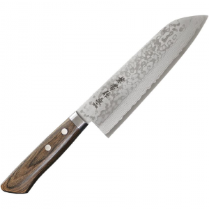 Kanetsune 370 Sairyu Santoku Damascus 165mm Knife Wood Handles
