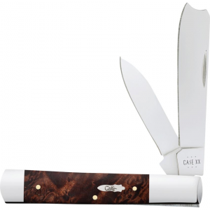 Case XX 64058 Razor Knife Brown Maple Burl Handles
