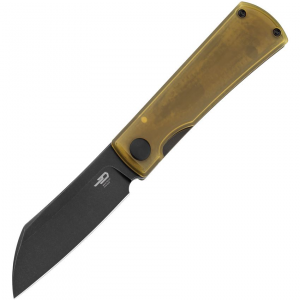 Bestech T2401C Bruv Black Stonewashed Framelock Knife Titanium/Ultem Handles