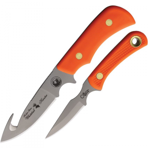 Knives Of Alaska 00202FG Whitetail Guthook/Cub D2 Carbon Steel Fixed Blade Knife Combo Orange Handles