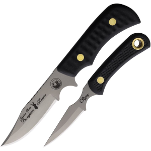Knives Of Alaska 00197FG Pronghorn/Cub D2 Carbon Steel Fixed Blade Knife Combo Black Handles