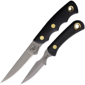 Knives Of Alaska 00256FG Jaeger/Cub D2 Carbon Steel Fixed Blade Knife Combo Black Handles