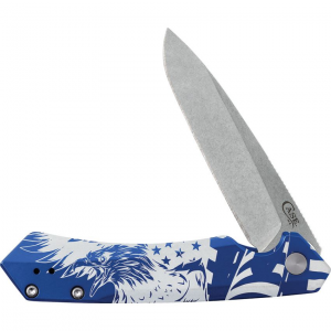 Case XX 10780 Kinzua Stonewashed Linerlock Knife Blue Handles