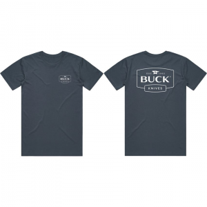 Buck 13879 Logo T-Shirt Petro Blue Large
