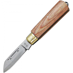 Kanetsune 407 Drop Point Slip Joint Knife Craft Knife Brass Bolster Wood Handles