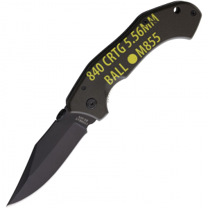 Combat Ready 381 5.56 Linerlock Knife OD Green Handles