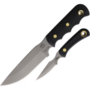 Knives Of Alaska 00035FG Bush Camp/Cub D2 Carbon Steel Combo Set Black Handles