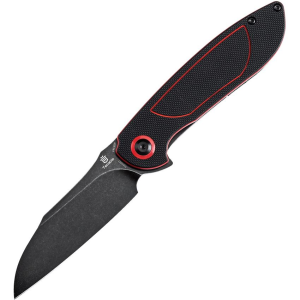 Tenable 1040A1 Prometheus Black Stonewash Linerlock Knife Black/Red Handles