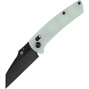 Kansept 1015V7 Main Street Black Stonewashed Crosslock Knife Jade Handles