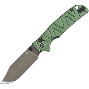 QSP 159E2 Kali Button Lock Knife Green Handles