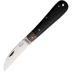 OTTER-Messer 180EBE Bergmann Satin Carbon Steel Folder Knife Ebony Wood Handles
