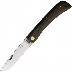 OTTER-Messer 145MIGR Large Satin Carbon Steel Hippekniep Knife Green Handles