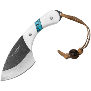Condor 112354CPM Blue River Skinner Knife White/Turquoise Handles