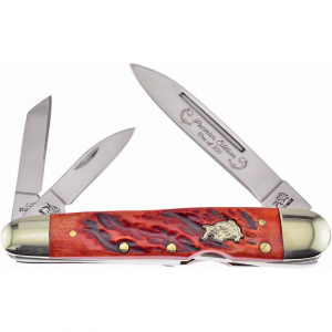 Frost G116DRJB Locking Whittler Knife Dark Red Jigged Handles