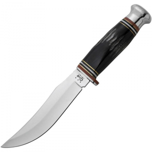 Case 17915 Hunter Fixed Swept Skinner Blade Knife with Black Buffalo Horn Handle