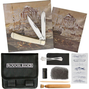 Rough Rider 1579 Scrimshaw Set with White Bone Handle