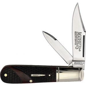 Marbles 684 Barlow Checkered Bone Folding Knife Brown Handles