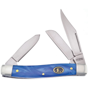 Frost ECS504BBY Stockman Bayou Knife with Blue Resin Handle