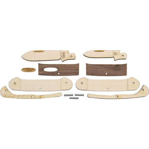 Case 12131W Small and Large Spear Blades Canoe with Dark Wood Handles Wooden Knife Kit