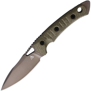 Fobos 057 Cacula Gray Fixed Blade Knife OD Green with Black Handles