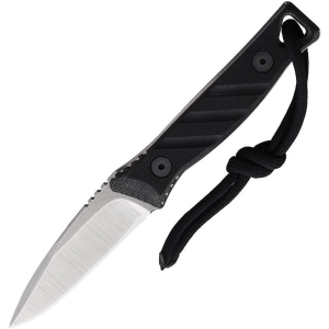 Medford 117STQ08KB Necromancer Tumbled Fixed Blade Knife Black Handles