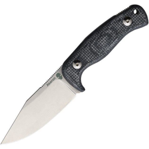 Akeron 003MB Eklipse Micarta by Tony Lopes Stonewash Fixed Blade Knife Black Handles