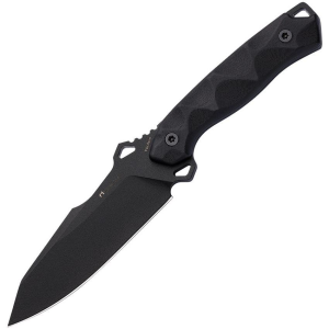 Hydra 15BL Hecate II Black Fixed Blade Knife Black Handles