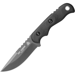 TOPS TEX402 TEX Creek Fixed Blade Knife Black Handles
