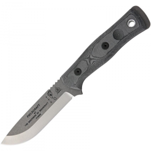 TOPS BROSTBF02 BOB Hunter Tumble Finish Fixed Blade Knife with Gray Canvas Micarta Handles