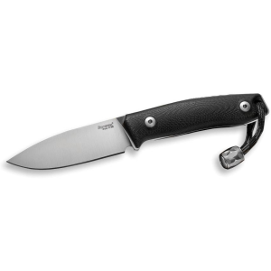 Lion Steel M1GBK M1 Fixed Stainless Drop Point Blade Knife with Black G-10 Handle