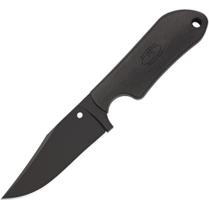 Spyderco Fb15pbbk Street Beat Light Weight Black Ceramic Coated Fixed Blade Knife with Black FRN Handles