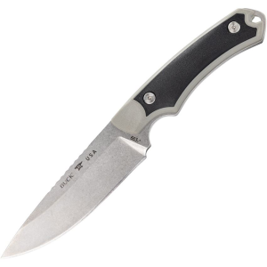 Buck 663GYS Alpha Guide Select Stonewashed Drop Point Fixed Blade Knife Gray Handles