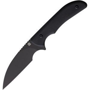 Artisan 1842BBBK Sea Snake Black Wharncliff Fixed Blade Knife Black Handles