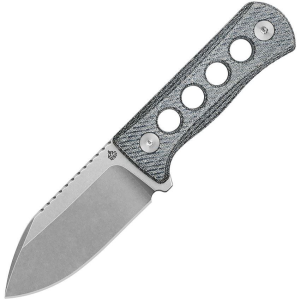 QSP 141D1 Canary Neck Stonewash Fixed Blade Knife Denim Handles