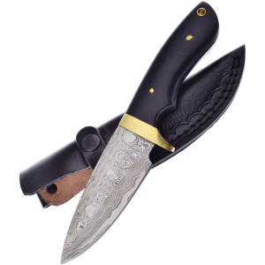 Frost VFD27BH FVFD27BH Damascus Fixed Blade Knife Buffalo Horn Handles