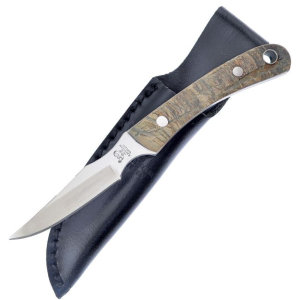 Hen & Rooster 5025RH Satin Fixed Blade Knife Ram's Horn Handles