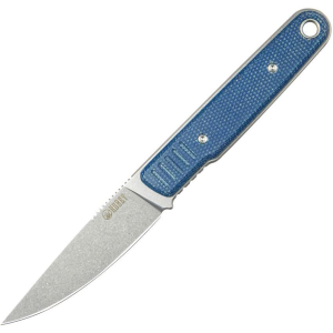 Kubey 356B JL Fixed Blade Knife Blue Micarta Handles