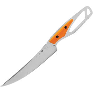 Buck 636ORS 636 Paklite 2.0 Processor Stonewash Fixed Blade Knife Orange Handles