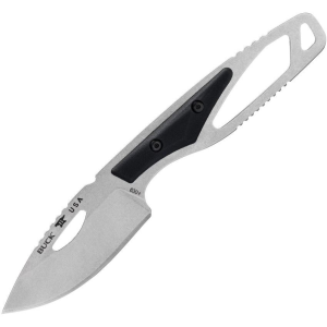Buck 630BKS 630 Paklite 2.0 Hide Stonewash Fixed Blade Knife Black Handles