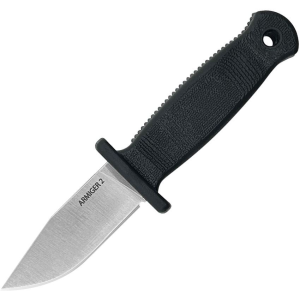 Demko 09648 Armiger 2 Clip Point Satin Fixed Blade Knife Black Handles